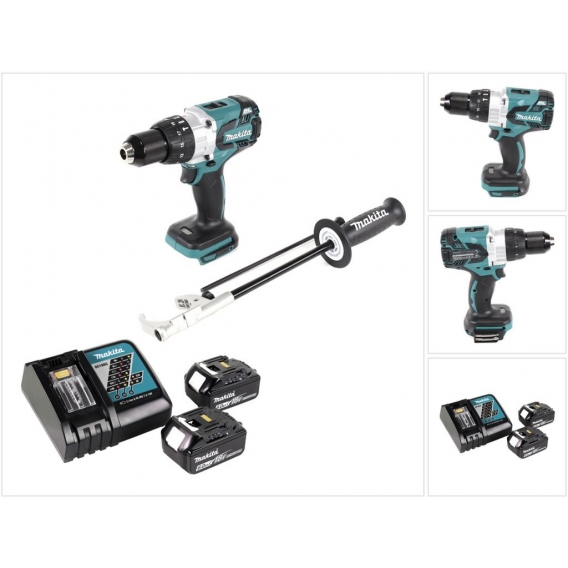 Makita DHP 481 RG Akku Schlagbohrschrauber 18 V 115 Nm Brushless + 2x Akku 6,0 Ah + Ladegerät