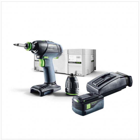 Festool T 18+3 Li-Basic Starter Akku Bohrschrauber 18V 50Nm Brushless + 1x Akku 5,2Ah + Ladegerät + systainer