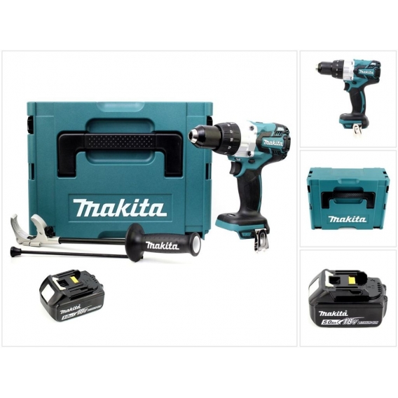 Makita DHP 481 T1J 18V Akku Schlagbohrschrauber Brushless 115 Nm im Makpac + 1 x BL1850 5,0 Ah Akku - ohne Ladegerät