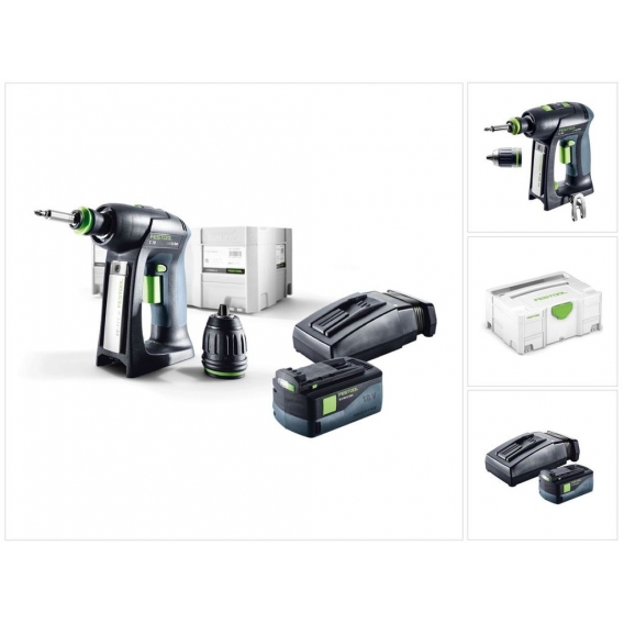 Festool C 18 Li-Basic Starter Akku Bohrschrauber 18V ( 574737 ) 45Nm im Systainer + 1x 5,2 Ah Akku + Ladegerät