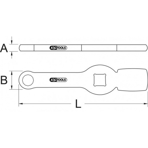 KS Tools 3/4" Schlag-Sechskant-Schlüssel mit 2 Schlagflächen, 18mm, 460.5060