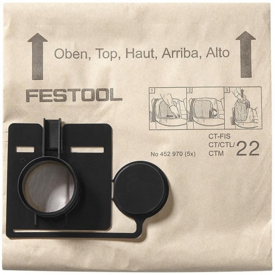 Festool Filtersack FIS CT44 5 Stück 452972 für Staubsauger Industriesauger CT 44