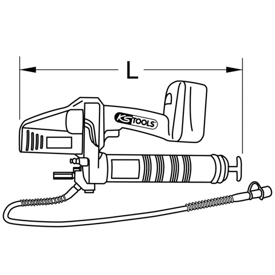 KS Tools 515.3559 Akku-Fettpresse 400 ml, 420 bar, ohne Akku und Ladegerät, 18 V