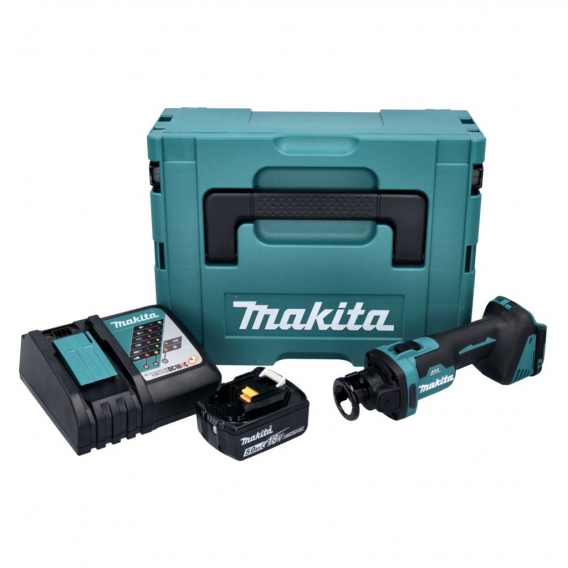 Makita DCO 181 RT1J Akku Rotationsschneider 18 V 32000 U/min Brushless + 1x Akku 5,0 Ah + Ladegerät + Makpac