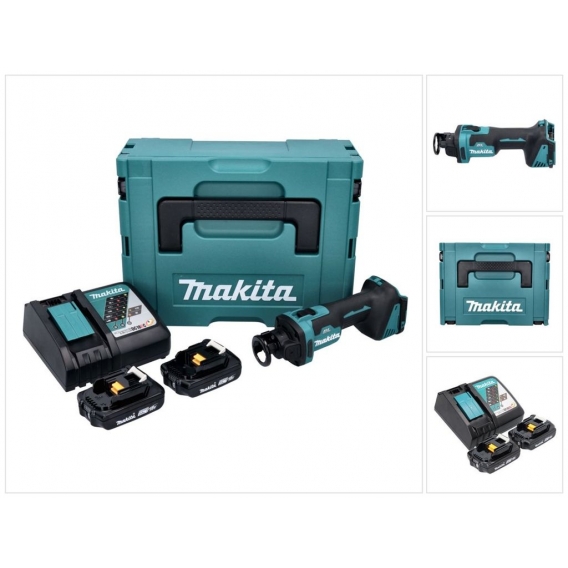 Makita DCO 181 RAJ Akku Rotationsschneider 18 V 32000 U/min Brushless + 2x Akku 2,0 Ah + Ladegerät + Makpac