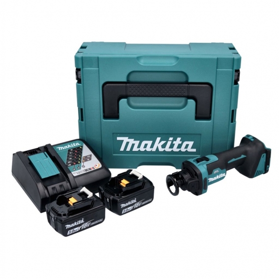 Makita DCO 181 RTJ Akku Rotationsschneider 18 V 32000 U/min Brushless + 2x Akku 5,0 Ah + Ladegerät + Makpac