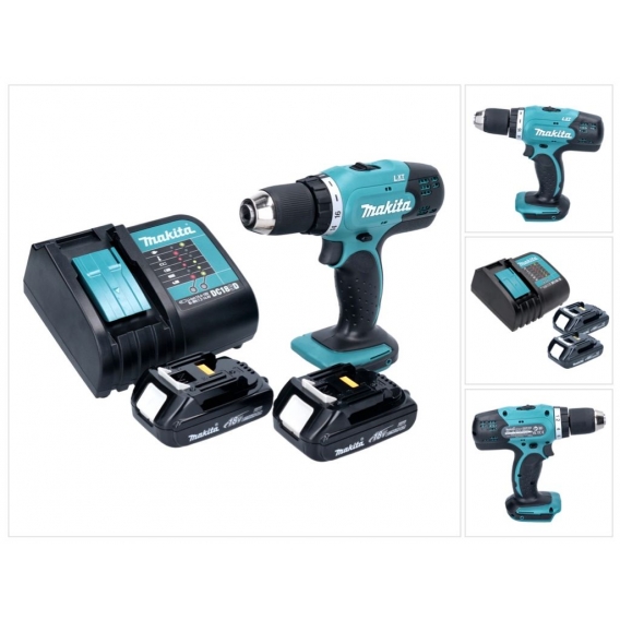 Makita DDF 453 SY Akku Bohrschrauber 18 V 42 Nm + 2x Akku 1,3 Ah + Ladegerät