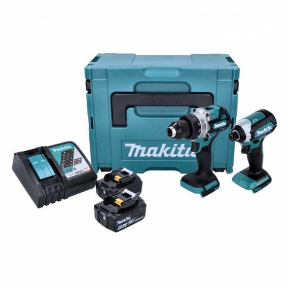 Makita DLX 2432 TJ Akku Combo Kit DDF 486 Akku Bohrschrauber + DTD 153 Akku Schlagschrauber + 2x Akku 5,0 Ah + Ladegerät + Makpa