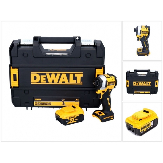 DeWalt DCF 850 Akku Schlagschrauber 18 V 205 Nm 1/4' Brushless + 1x Akku 5,0 Ah + TSTAK - ohne Ladegerät