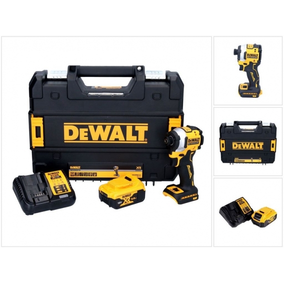 DeWalt DCF 850 P1 Akku Schlagschrauber 18 V 205 Nm 1/4' Brushless + 1x Akku 5,0 Ah + Ladegerät + TSTAK