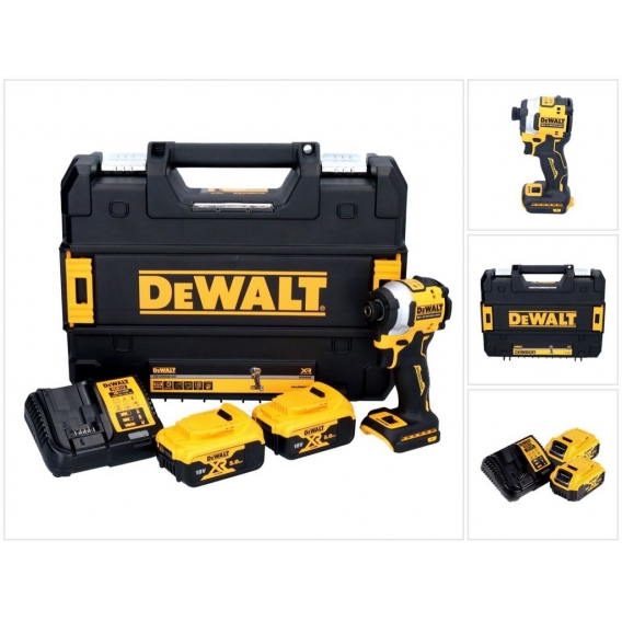 DeWalt DCF 850 P2 Akku Schlagschrauber 18 V 205 Nm 1/4' Brushless + 2x Akku 5,0 Ah + Ladegerät + TSTAK