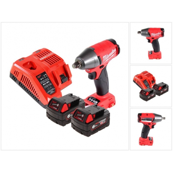 Milwaukee M18 FIWF12-602 FC Akku Schlagschrauber 18 V 300 Nm 1/2' Brushless + 2x Akku 6,0 Ah + Ladegerät