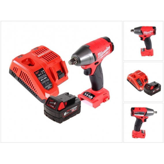 Milwaukee M18 FIWF12-601 FC Akku Schlagschrauber 18 V 300 Nm 1/2' Brushless + 1x Akku 6,0 Ah + Ladegerät