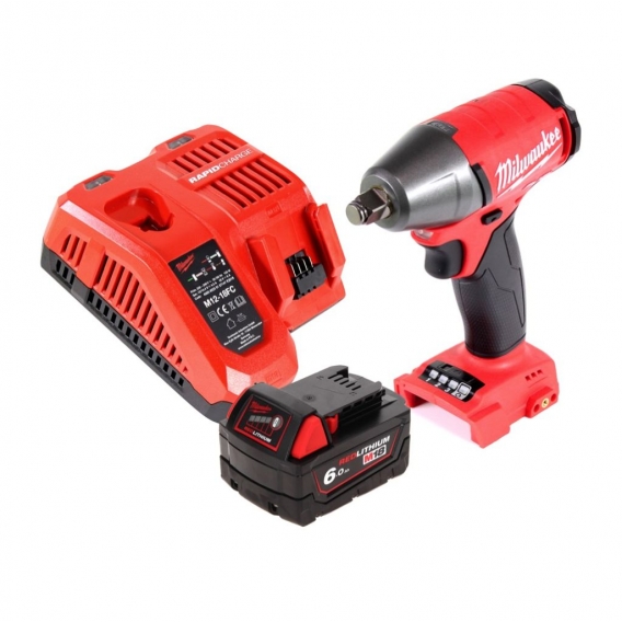 Milwaukee M18 FIWF12-601 FC Akku Schlagschrauber 18 V 300 Nm 1/2' Brushless + 1x Akku 6,0 Ah + Ladegerät