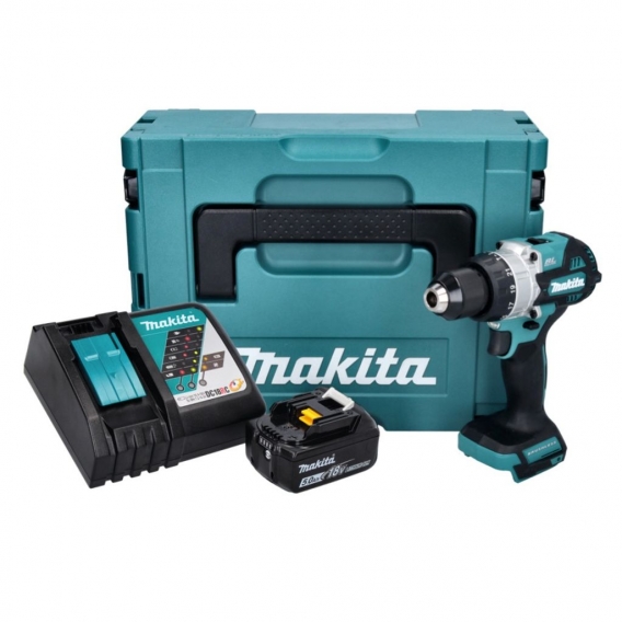 Makita DHP 486 RT1J Akku Schlagbohrschrauber 18 V 130 Nm Brushless + 1x Akku 5,0 Ah + Ladegerät + Makpac