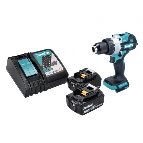 Makita DHP 486 RT Akku Schlagbohrschrauber 18 V 130 Nm Brushless + 2x Akku 5,0 Ah + Ladegerät