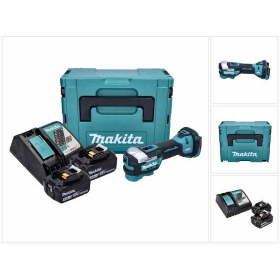 Makita DTM 52 RTJ Akku Multifunktionswerkzeug 18 V Starlock Max Brushless + 2x Akku 5,0 Ah + Ladegerät + Makpac