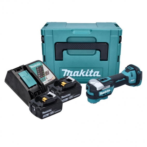 Makita DTM 52 RTJ Akku Multifunktionswerkzeug 18 V Starlock Max Brushless + 2x Akku 5,0 Ah + Ladegerät + Makpac