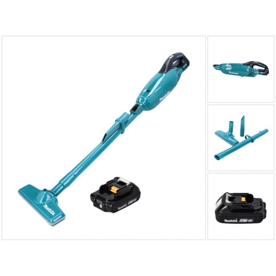 Makita DCL 281 FA1 Akku Staubsauger 18 V Brushless + 1x Akku 2,0 Ah - ohne Ladegerät