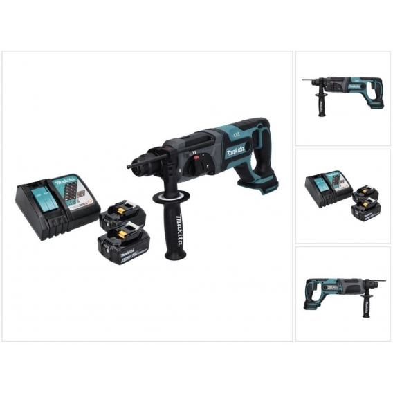 Makita DHR 241 RT Akku Bohrhammer 18 V 2,0 J SDS plus + 2x Akku 5,0 Ah + Ladegerät