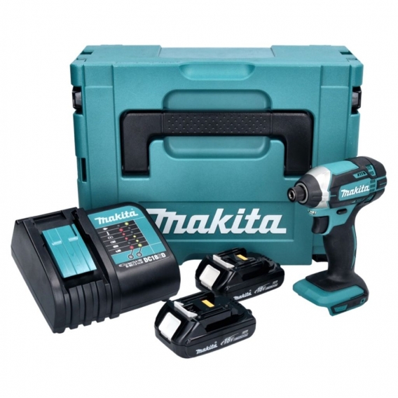 Makita DTD 152 SYJ Akku Schlagschrauber 18 V 165 Nm + 2x Akku 1,3 Ah + Ladegerät + Makpac