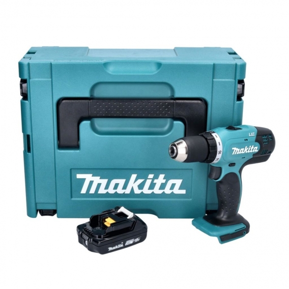 Makita DDF 453 A1J Akku Bohrschrauber 18 V 42 Nm + 1x Akku 2,0 Ah + Makpac - ohne Ladegerät