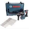 Bosch GBH 18 V-26 Akku Bohrhammer Professional SDS-Plus Solo + 12 tlg. Bohrerset SDS-Plus + L-Boxx - ohne Akku, ohne Ladegerät