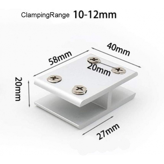 4er-Set 180 ° -Glasschellen, Glas-zu-Glas-Halter, beidseitige Glasschellenverbindung, Tische, Paneele, Klemmung 10-12mm