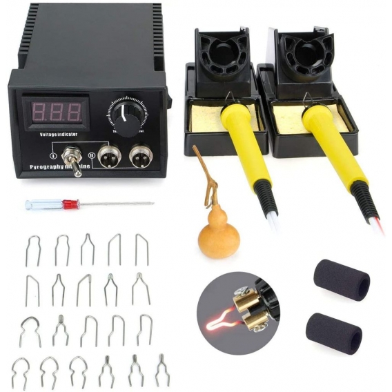 60W Brandmalerei-Maschine Holzverbrennungswerkzeug-Kit Kürbis Holzhandwerk Brandmalerei-Set (EU-Stecker)