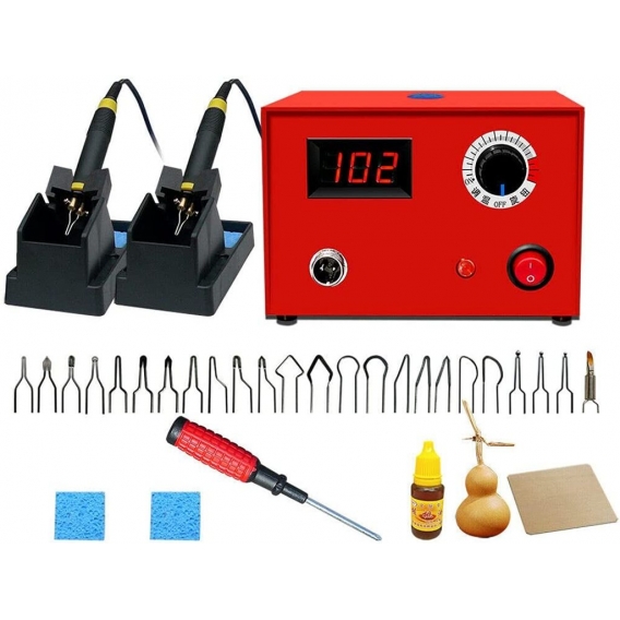 Brandmalerei Station 50W Digital Multifunktion Brandmalerei Maschine Pyrographie Maschine mit 2 Stifte für Handwerk Holz Pyrogra