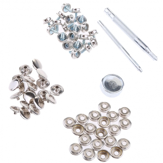 1 Satz 3/8 \'\'Schraube Druckknopf Schraubenbefestigungssatz Silber Druckknopf Schraube Fastener Kit Befestigungssatz