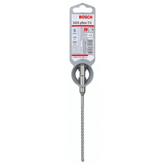 Hammerbohrer Plus-7X D.5mm Arbeits-L.100mm L.165mm SDS-Plus 1er-Pack BOSCH