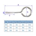 AcserGery M3*40 304 Edelstahlschrauben selbstschneidende Ringschrauben Schafauge runde selbstschneidende Schrauben mit Handklemm