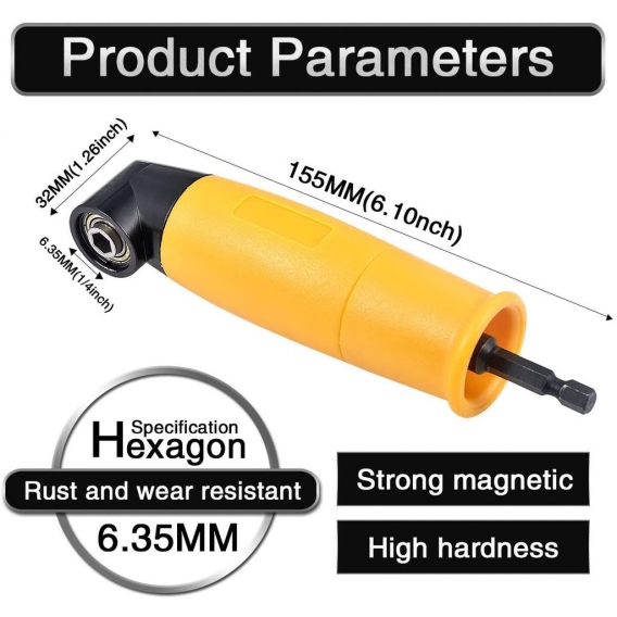 AcserGery Rechtwinkliger Bohrer, 105 Grad rechtwinkliger Schraubendreher, Winkelverlängerungsbohrer, elektrischer Schraubendrehe