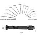 AcserGery 31 Stück Mini-Handbohrmaschine, Präzisions-Schraubstock + 30 Stück Mikro-Spiralbohrer für Modellbau, Basteln, Schnitze