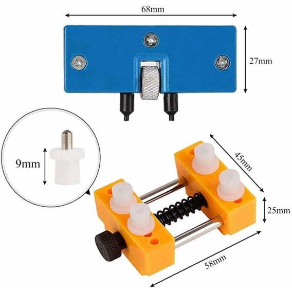 AcserGery Uhren-Reparatur-Set, Uhrenrückseiten-Entfernungswerkzeug mit Gehäusedeckel-Pressöffner, Uhrenhalter-Schließer, Uhrenba
