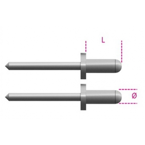 Beta 1741RV Aluminium-Blind-Rivet-Rang-Nägel 3.2K (p / 100)