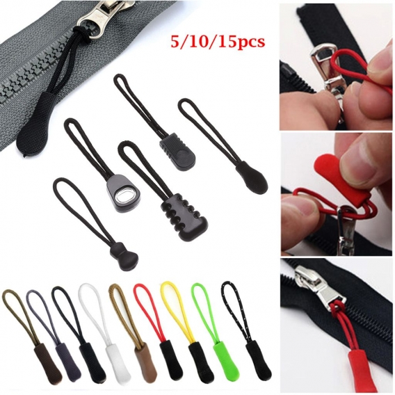 Pyzl 5/10/15pcs Hot Zipper Pull Outdoor-Werkzeuge Ends Lock Reißverschlüsse Schnur Seil Abzieher Taschen Clip Schnalle Hochwerti