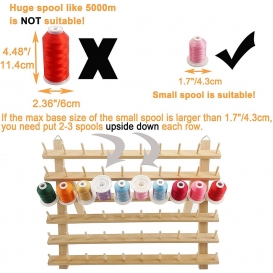 More about 60 Spulen Holz Fadenhalter / Garnhalter / Fadenspulen Organizer mit Haken zum Aufhängen für Stickerei, Quilten, Nähen, Haare Fle