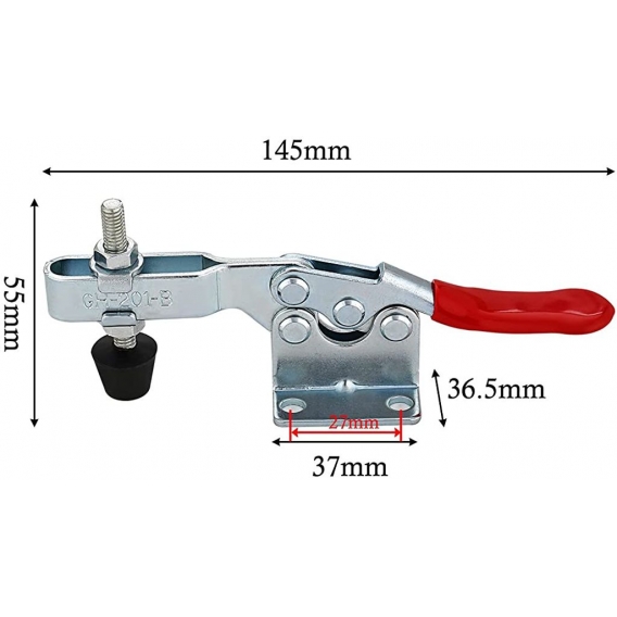 Pyzl Schnellspanner 6 Stück Metall Horizontal Toggle Clamp Handwerkszeug 100KG 126lbs Vertikaler Kniehebelspanner Quick Release 