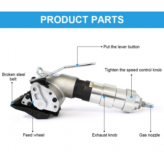 Pneumatischer geteilter Strapping Tensioner 0,8-1,2 mm Dicke Umreifungs Spanner 19 mm Breite Trennen Banderolierwerkzeuge