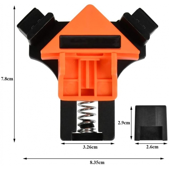 Pyzl 4 teiliges Eckpressen Set, 90° Winkelspanner Fixer Lineal Spanner Holzrahmen Holzbearbeitung Zimmermann Bilderrahmen Winkel