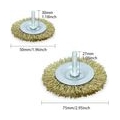 Messingbeschichteter Drahtbürstenrad-und Becherbürstensatz mit 1/4 Zoll Schaft,9-fach für Rost/Korrosions/Lackreinigung Reduzier