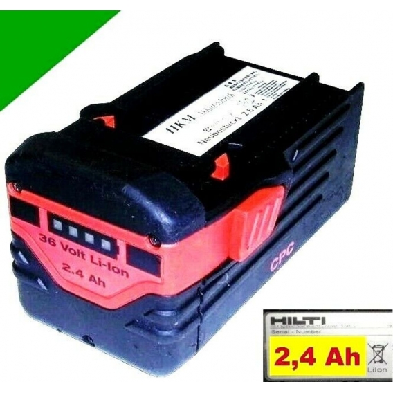 Reparatur Zellentausch für Original Hilti Akku  B36/2,4 Li 36 Volt Li-Ion 2,4 Ah.