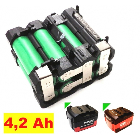 Tauschpack für Metabo Akku 14,4 V  mit 4,2 Ah 6.25456 / 6.25526 / 6.25454