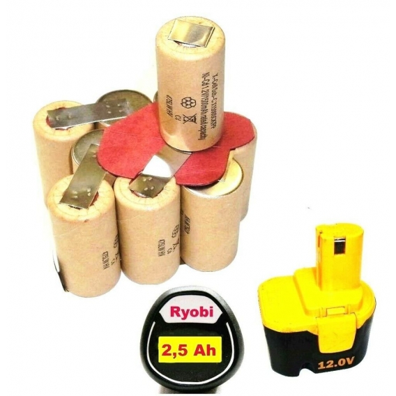 Tauschpack für Original Ryobi Akku  12 V  BPP-1215 / 1217   mit  2 ,5 Ah  Sanyo