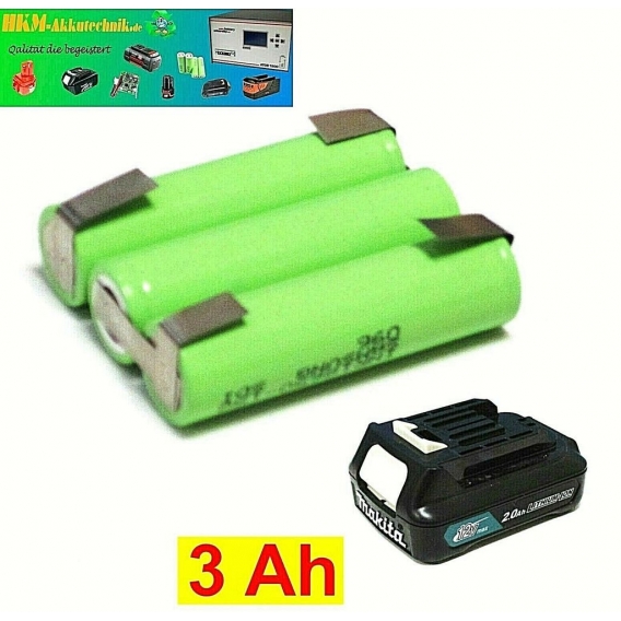 Tauschpack für Makita Akku BL1020B mit 3.0 Ah  - 3000 mah