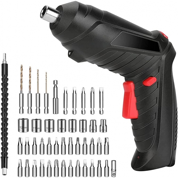 AcserGery 47-in-1-Elektroschrauber, kabellos, wiederaufladbar, 3,6 V Li-Ion, 3,5 N max. Drehmoment, rotierende elektrische Bohrm