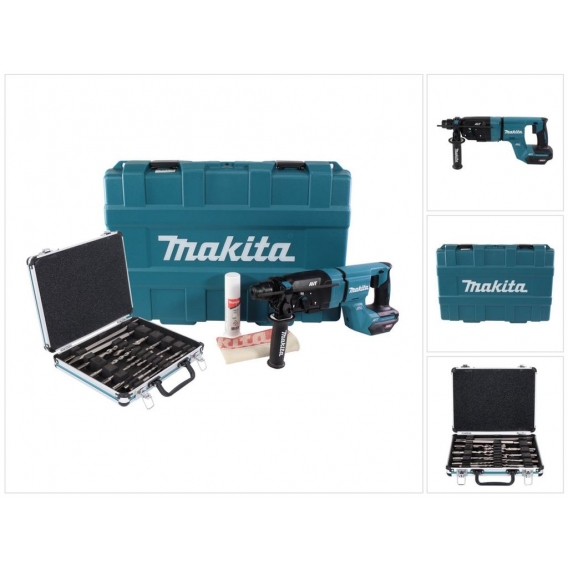 Makita HR 007 GZ01 Akku Kombihammer 40 V max. 3,0 J SDS plus XGT + 13 tlg. Bohrer und Meißel Set + Koffer - ohne Akku, ohne Lade