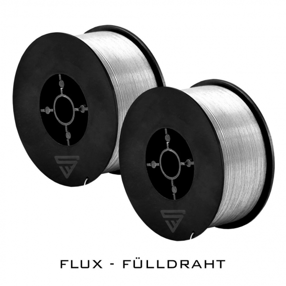 STAHLWERK MIG/MAG Schweißdraht Ø 0,8 mm, FLUX Fülldraht E71T-GS, 1kg D100 Drahtrolle mit 16mm Dorn, 2er Set